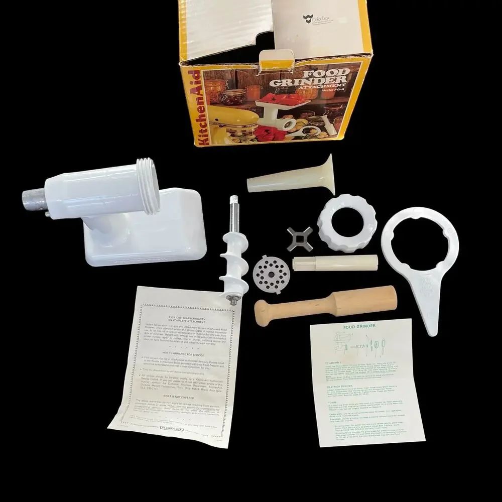 KitchenAid Food Grinder Attachment Model FG-A Vintage w Box READ FLAWED